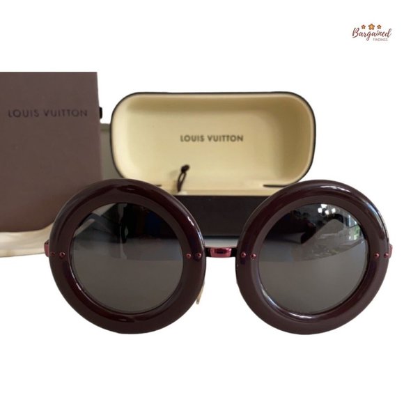 Authentic LOUIS VUITTON Plum Round Frame Nelly Sunglasses - Z0504U - Picture 1 of 12